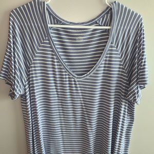 American Eagle blue striped shirt